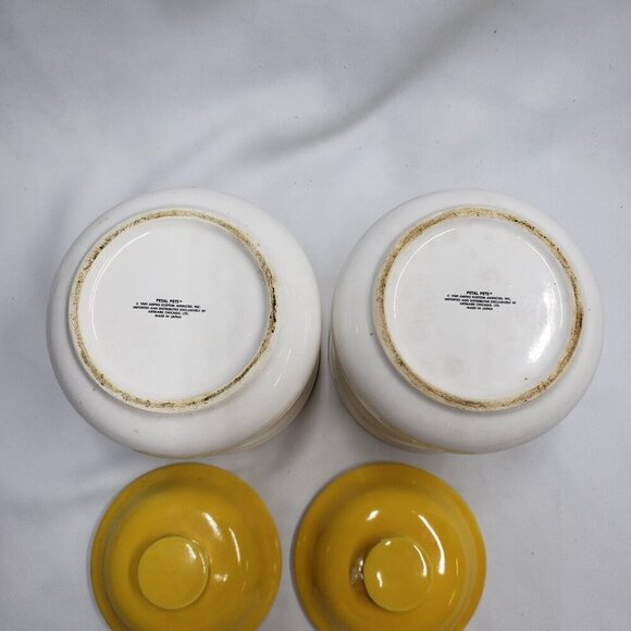 Petal Pets Tiger Lily Ceramic Canisters Set of 2 With Lids Vintage Japan - Picture 11 of 16